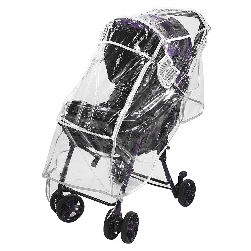 Clear Breathable Stroller Rain Cover EVA Half-Open Windproof Weather Travel Accessories Compatible with Most Standard Strollers