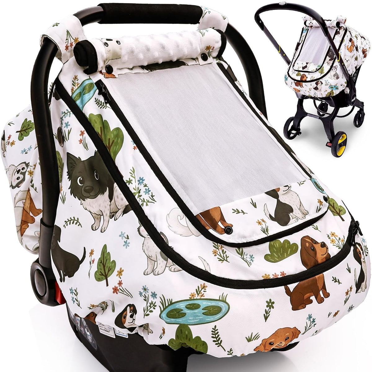 Waterproof Baby Car Seat Cover, Infant Car Seat Cover Canopy for Boy Girls