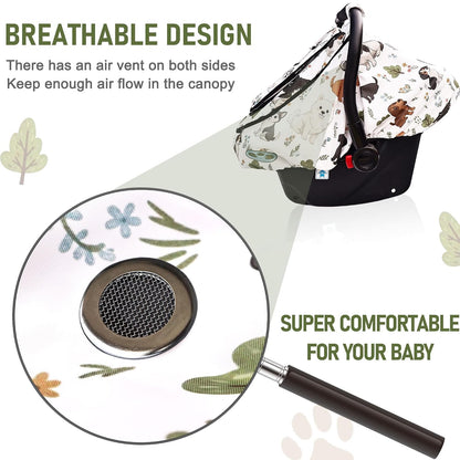 Waterproof Baby Car Seat Cover, Infant Car Seat Cover Canopy for Boy Girls