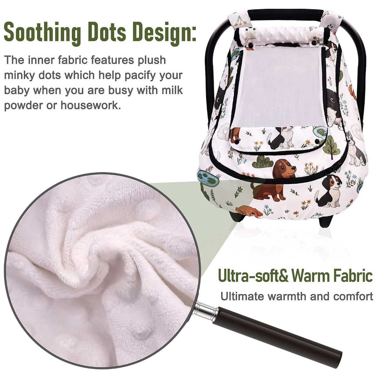 Waterproof Baby Car Seat Cover, Infant Car Seat Cover Canopy for Boy Girls