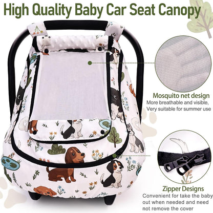 Waterproof Baby Car Seat Cover, Infant Car Seat Cover Canopy for Boy Girls