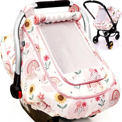 Waterproof Baby Car Seat Cover, Infant Car Seat Cover Canopy for Boy Girls