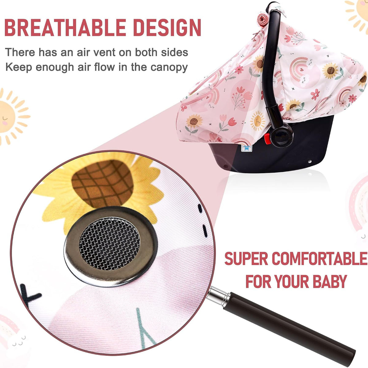 Waterproof Baby Car Seat Cover, Infant Car Seat Cover Canopy for Boy Girls