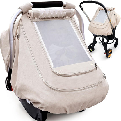 Waterproof Baby Car Seat Cover, Infant Car Seat Cover Canopy for Boy Girls