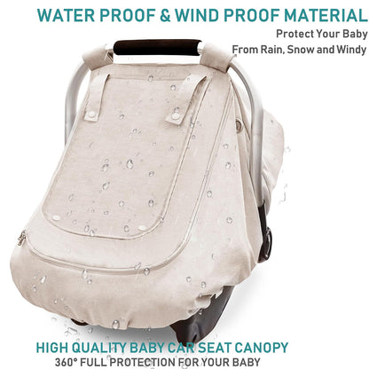 Waterproof Baby Car Seat Cover, Infant Car Seat Cover Canopy for Boy Girls