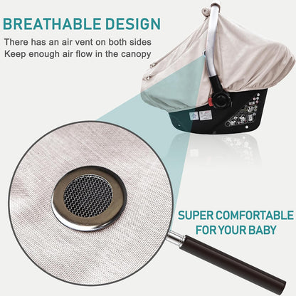 Waterproof Baby Car Seat Cover, Infant Car Seat Cover Canopy for Boy Girls