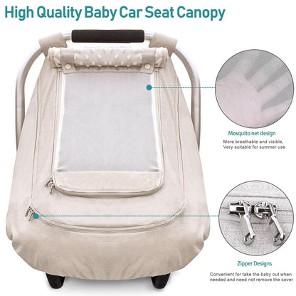 Waterproof Baby Car Seat Cover, Infant Car Seat Cover Canopy for Boy Girls