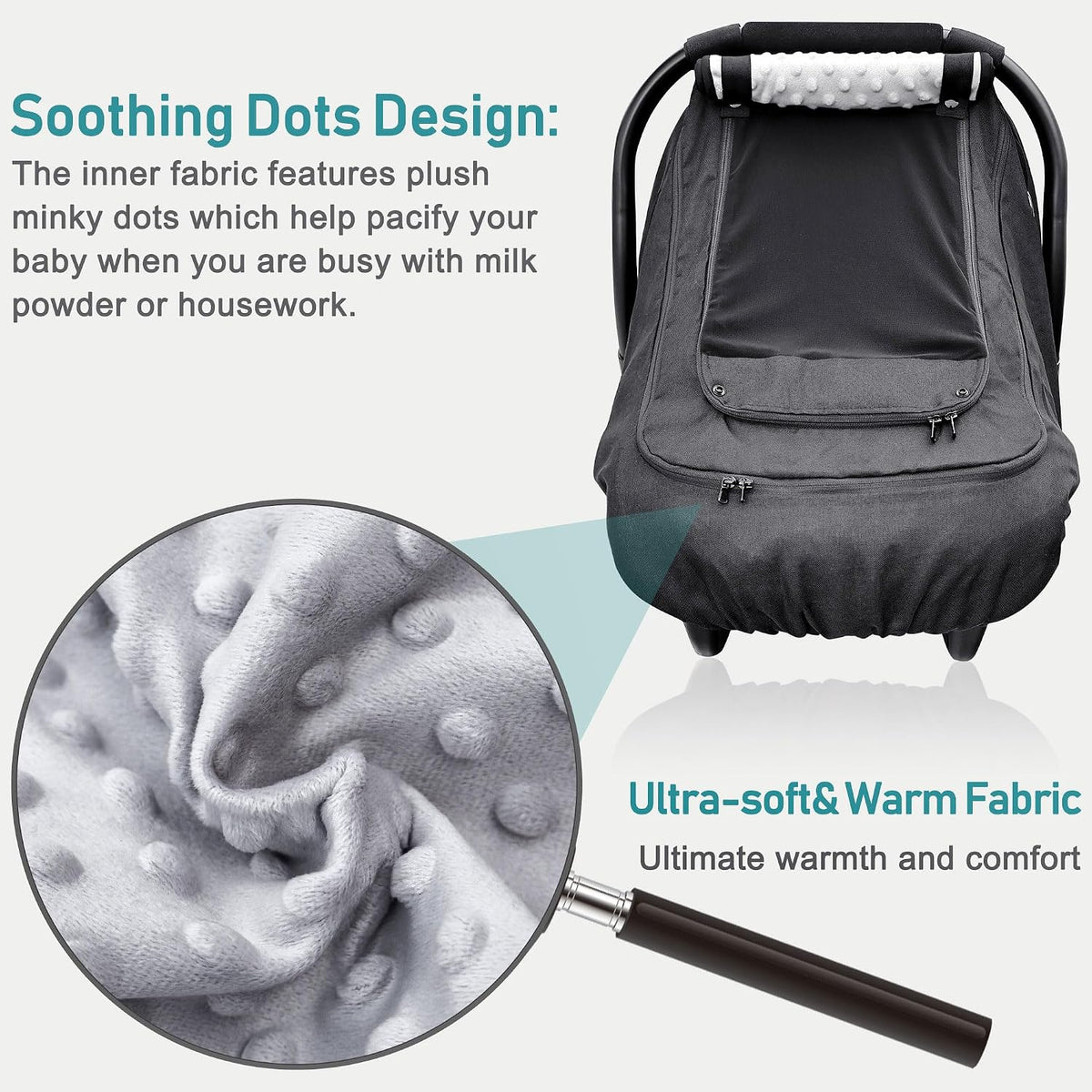 Waterproof Baby Car Seat Cover, Infant Car Seat Cover Canopy for Boy Girls