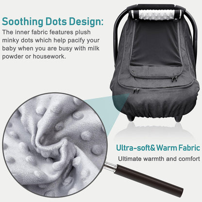 Waterproof Baby Car Seat Cover, Infant Car Seat Cover Canopy for Boy Girls