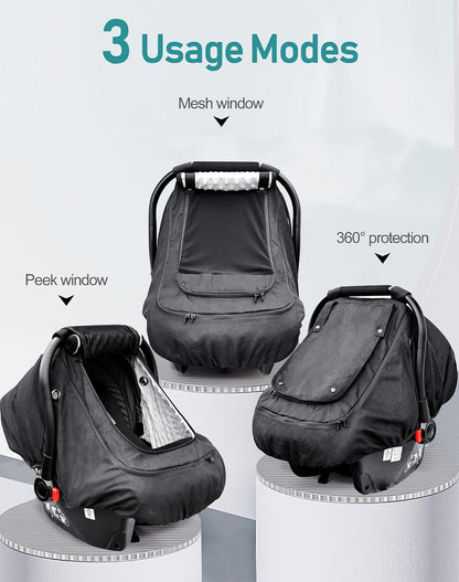 Waterproof Baby Car Seat Cover, Infant Car Seat Cover Canopy for Boy Girls