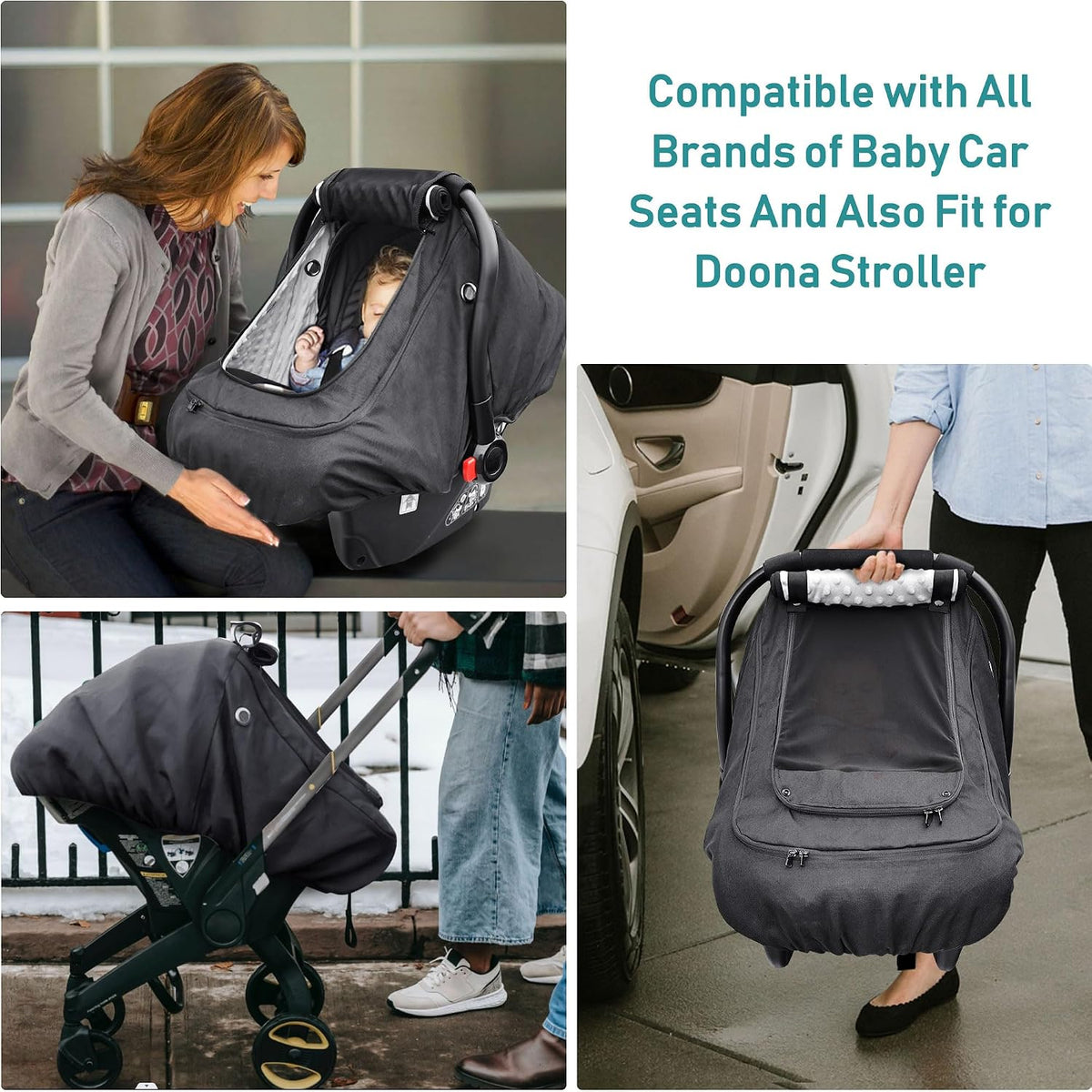 Waterproof Baby Car Seat Cover, Infant Car Seat Cover Canopy for Boy Girls