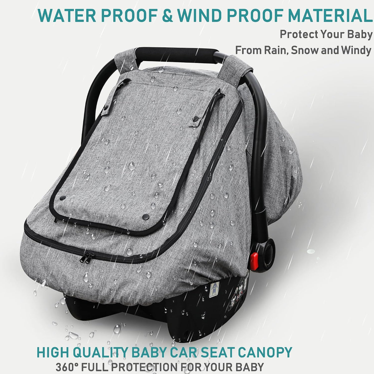 Waterproof Baby Car Seat Cover, Infant Car Seat Cover Canopy for Boy Girls