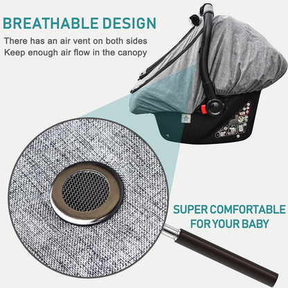 Waterproof Baby Car Seat Cover, Infant Car Seat Cover Canopy for Boy Girls