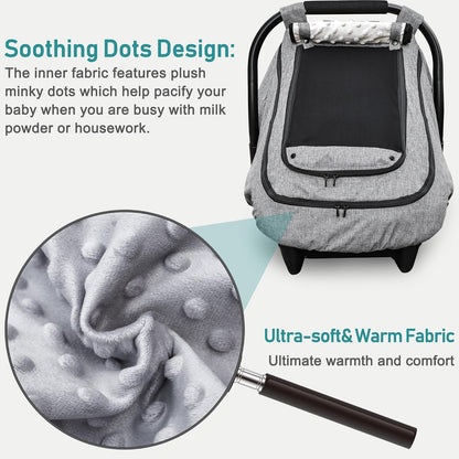 Waterproof Baby Car Seat Cover, Infant Car Seat Cover Canopy for Boy Girls