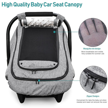 Waterproof Baby Car Seat Cover, Infant Car Seat Cover Canopy for Boy Girls