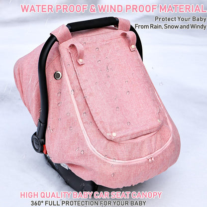 Waterproof Baby Car Seat Cover, Infant Car Seat Cover Canopy for Boy Girls