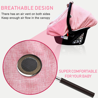 Waterproof Baby Car Seat Cover, Infant Car Seat Cover Canopy for Boy Girls