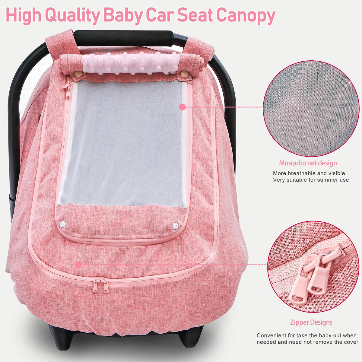 Waterproof Baby Car Seat Cover, Infant Car Seat Cover Canopy for Boy Girls
