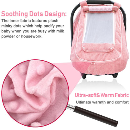 Waterproof Baby Car Seat Cover, Infant Car Seat Cover Canopy for Boy Girls