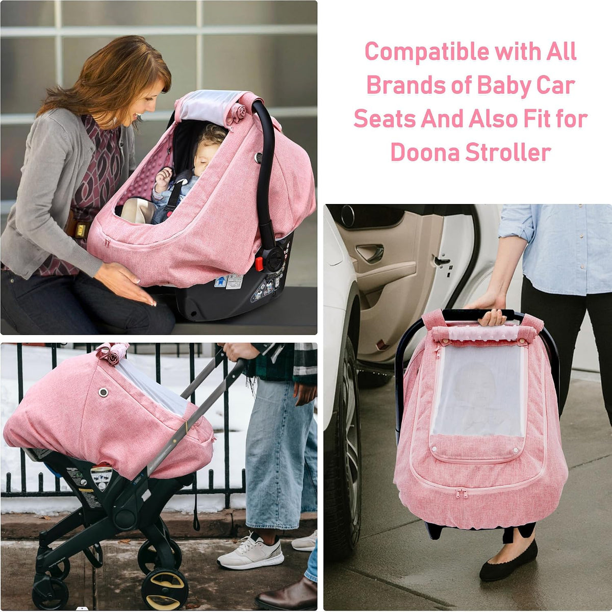 Waterproof Baby Car Seat Cover, Infant Car Seat Cover Canopy for Boy Girls