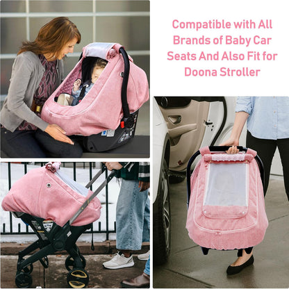 Waterproof Baby Car Seat Cover, Infant Car Seat Cover Canopy for Boy Girls
