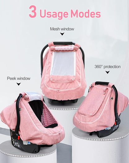 Waterproof Baby Car Seat Cover, Infant Car Seat Cover Canopy for Boy Girls
