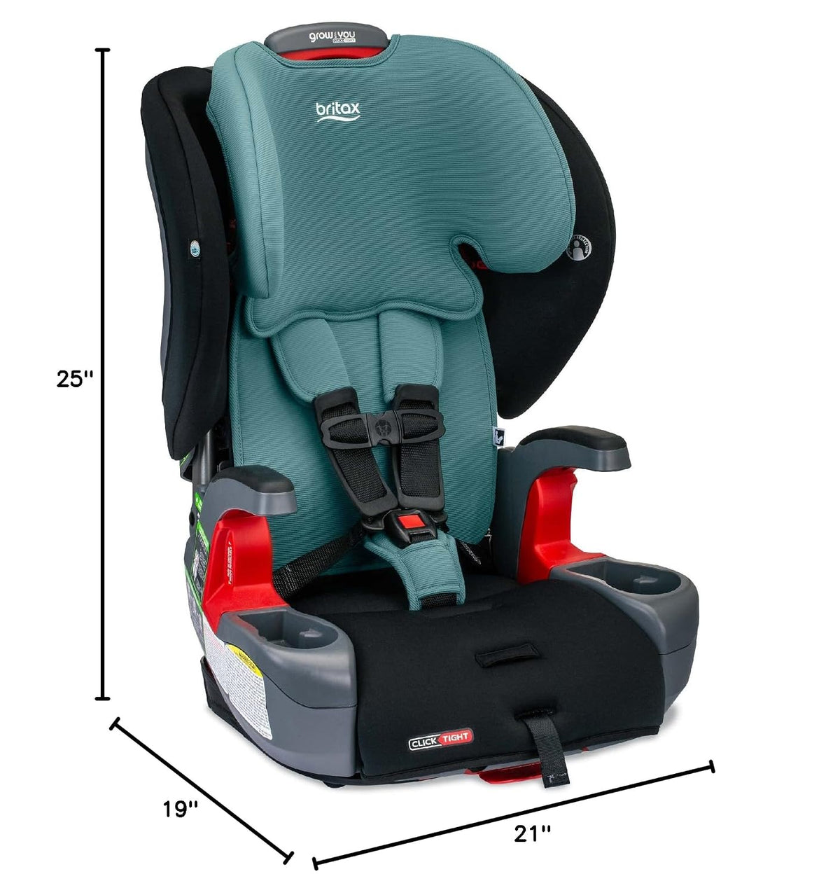 Grow with You ClickTight Harness-2-Booster Car Seat, Cool N Dry - Cool Flow Moisture Wicking Fabric
