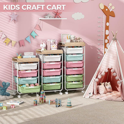 Rolling Storage Utility Cart with 5 Drawers,Colorful