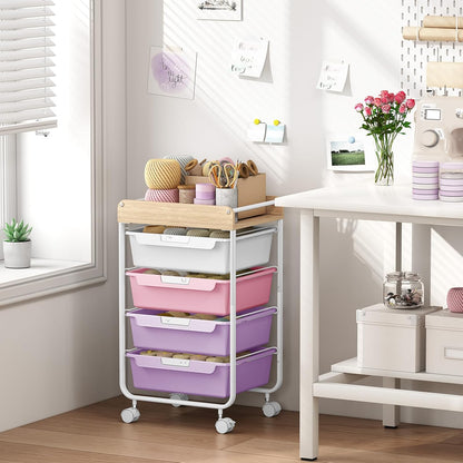Rolling Storage Utility Cart with 5 Drawers,Colorful