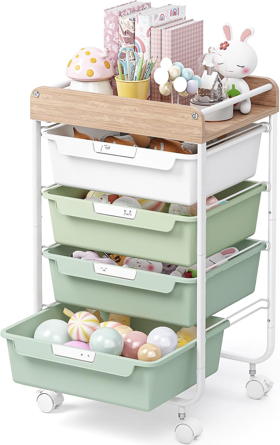 Rolling Storage Utility Cart with 5 Drawers,Colorful