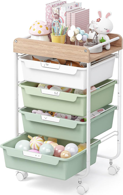 Rolling Storage Utility Cart with 5 Drawers,Colorful
