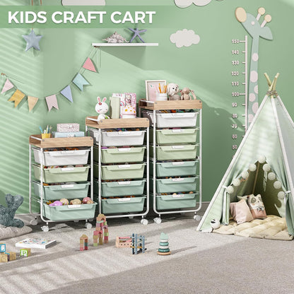 Rolling Storage Utility Cart with 5 Drawers,Colorful