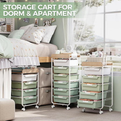 Rolling Storage Utility Cart with 5 Drawers,Colorful