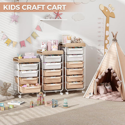 Rolling Storage Utility Cart with 5 Drawers,Colorful