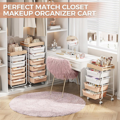 Rolling Storage Utility Cart with 5 Drawers,Colorful