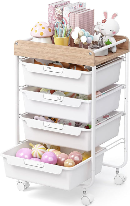 Rolling Storage Utility Cart with 5 Drawers,Colorful