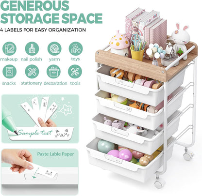 Rolling Storage Utility Cart with 5 Drawers,Colorful