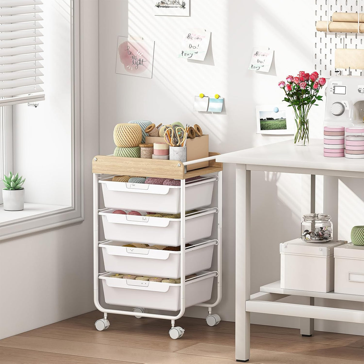 Rolling Storage Utility Cart with 5 Drawers,Colorful