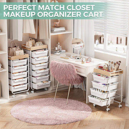 Rolling Storage Utility Cart with 5 Drawers,Colorful