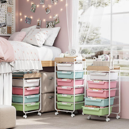 Rolling Storage Utility Cart with 5 Drawers,Colorful