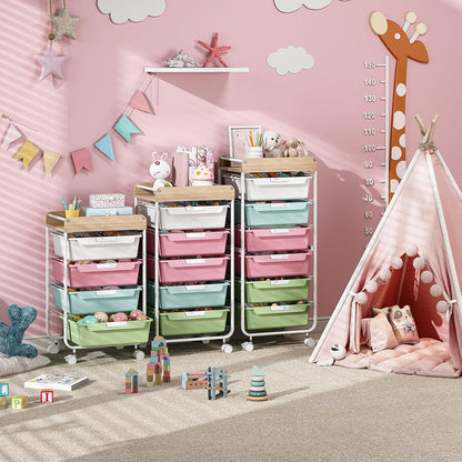 Rolling Storage Utility Cart with 5 Drawers,Colorful