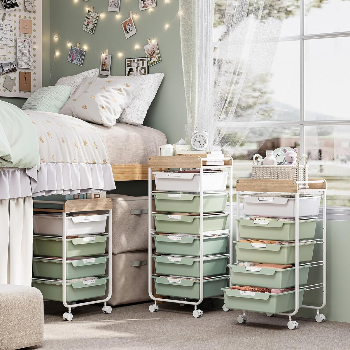 Rolling Storage Utility Cart with 5 Drawers,Colorful