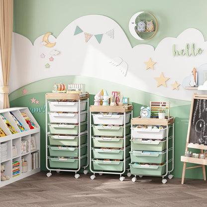 Rolling Storage Utility Cart with 5 Drawers,Colorful