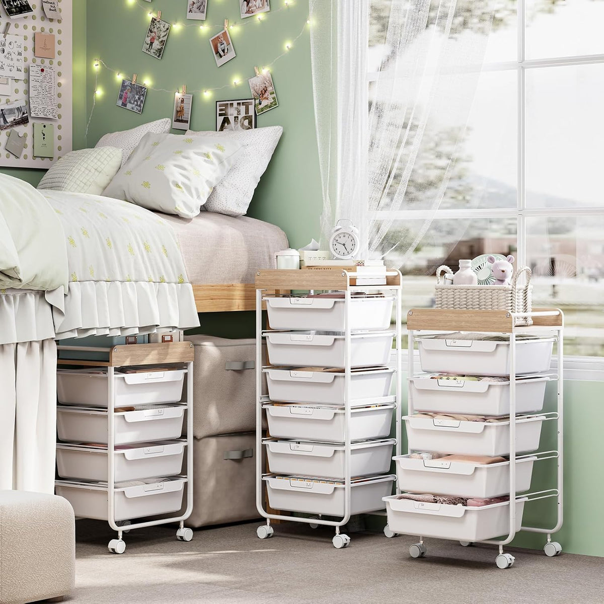 Rolling Storage Utility Cart with 5 Drawers,Colorful