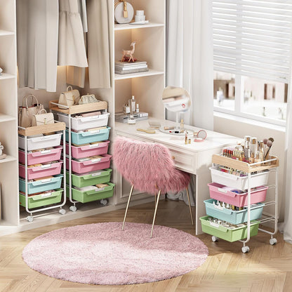 Rolling Storage Utility Cart with 5 Drawers,Colorful