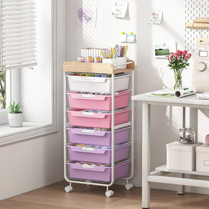 Rolling Storage Utility Cart with 5 Drawers,Colorful