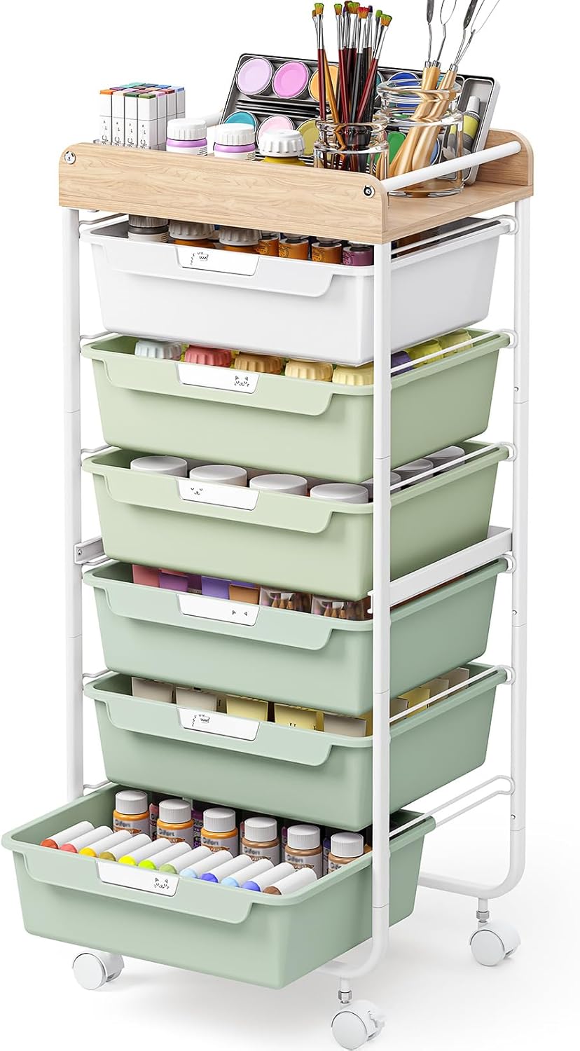 Rolling Storage Utility Cart with 5 Drawers,Colorful