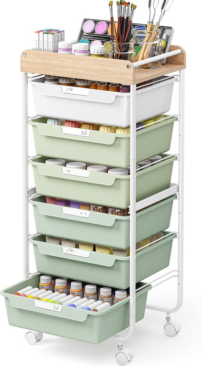 Rolling Storage Utility Cart with 5 Drawers,Colorful