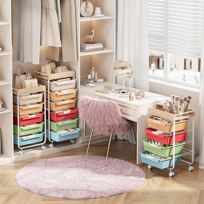 Rolling Storage Utility Cart with 5 Drawers,Colorful