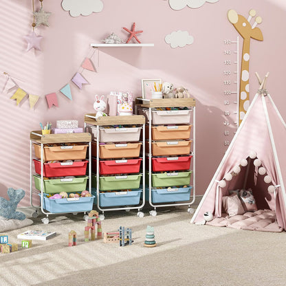 Rolling Storage Utility Cart with 5 Drawers,Colorful